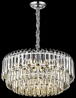 Люстра подвесная Криста (Krista) WE130.13.103 Wertmark прозрачная на 13 ламп, основание хром в стиле современный классический Люстра подвесная Криста (Krista) WE130.13.103 Wertmark прозрачная на 13 ламп, основание хром в стиле современный классический